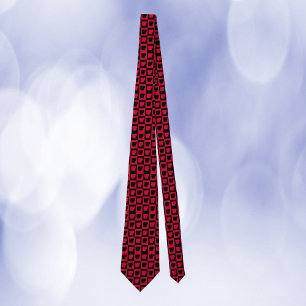 Corbata Patrón de cuadros rojos y negros de Arkansas