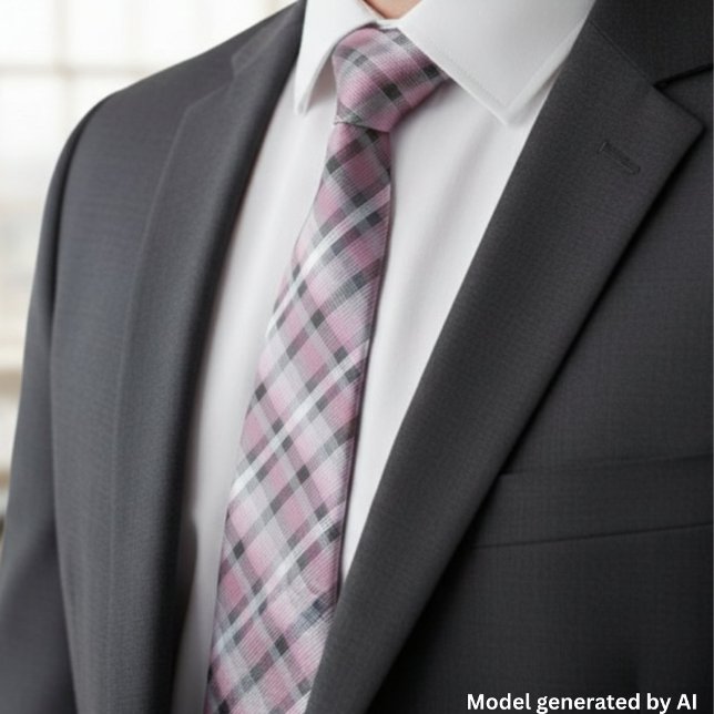 Corbata Patrón de Cuadros Rosa Blanco Gris – Tartán de Mod (Subido por el creador)