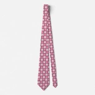 Corbata Patrón de cuadros rosados