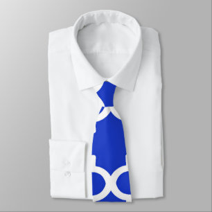 Corbata Patrón de cuatro hojas en azul real