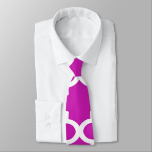 Corbata Patrón de cuatro hojas en rosa