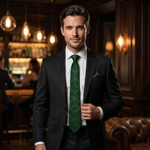 Corbata Patrón de cubo geométrico 3D de color personalizad