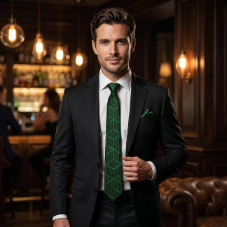 Corbata Patrón de cubo geométrico 3D de color personalizad