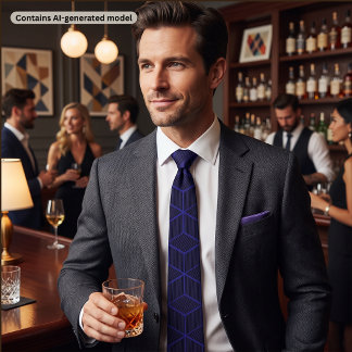 Corbata Patrón de cubo geométrico 3D de color personalizad