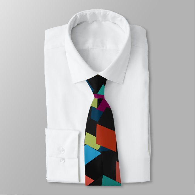 Corbata Patrón de cubo geométrico abstracto de moda (Atado)