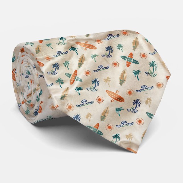 Corbata Patrón de Cultura Retro Surf (Enrollado)