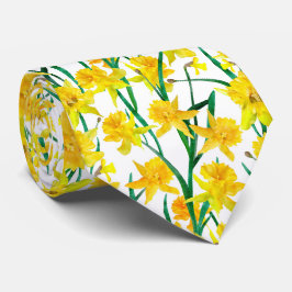 Corbata Patrón de Daffodil Amarillo