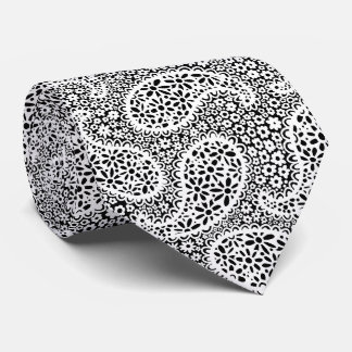 Corbata Patrón de Daisy de Paisley Blanco
