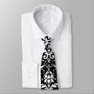 Corbata Patrón de Damasco Blanco