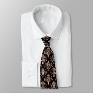 Corbata Patrón de Damasco de oro Rosa en el traje de amarr