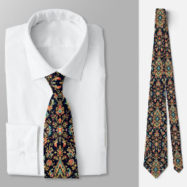 Corbata Patrón de Damasco Ornate de Lujo con motivos flora