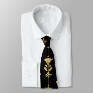 Corbata Patrón de decoración negro y dorado