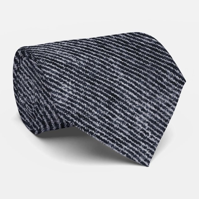 Corbata Patrón de Denim Negro (Enrollado)