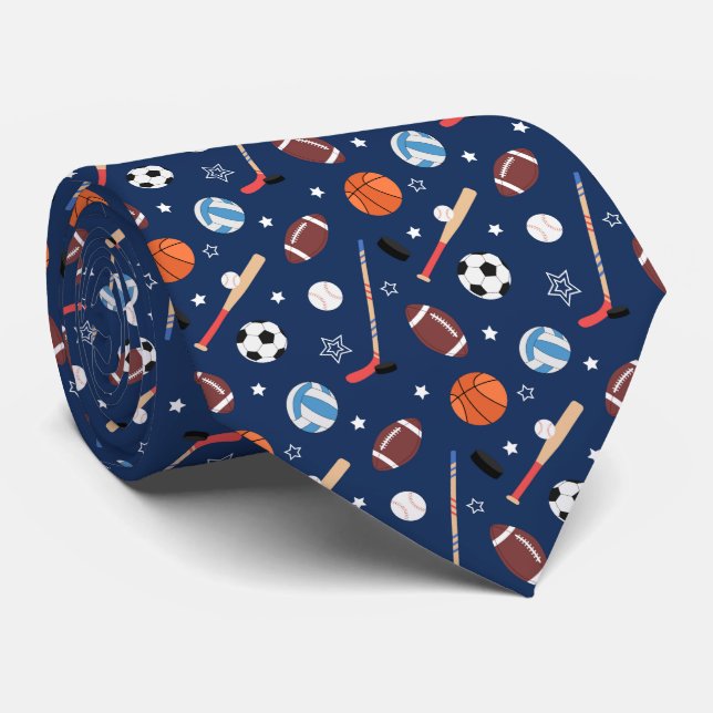 Corbata Patrón de deportes de béisbol  (Enrollado)
