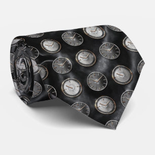Corbata Patrón de dial de reloj de lujo
