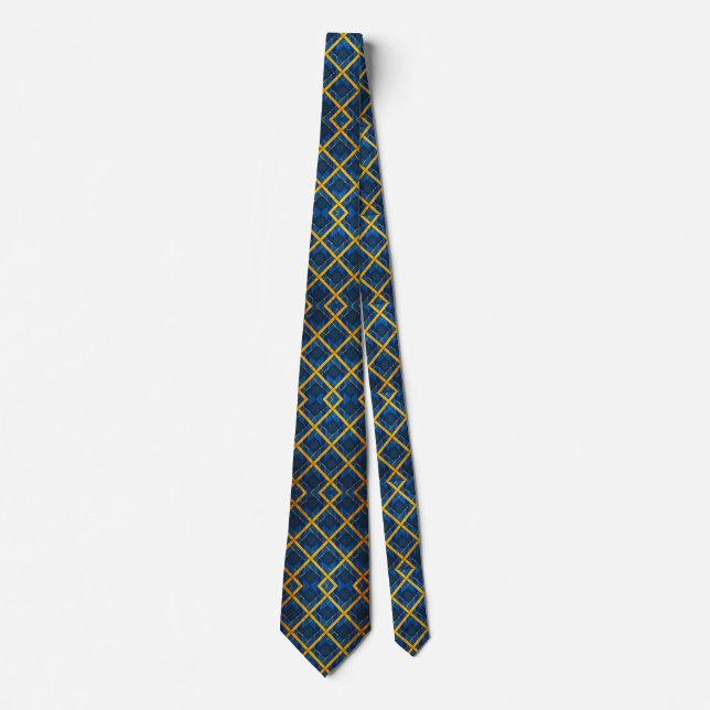 Corbata Patrón de diamante amarillo azul (Anverso)