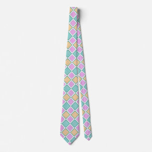 Corbata Patrón de diamante de prisma Harlequin pastel
