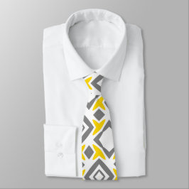 Corbata Patrón de diamante gris amarillo