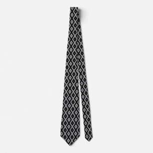 Corbata Patrón de diamante gris y negro