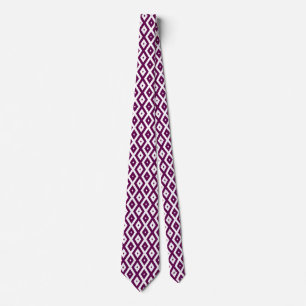 Corbata Patrón de diamante púrpura y blanco