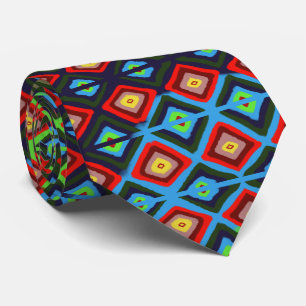 Corbata Patrón de Diamante Tribal Festivo Negrita