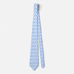 Corbata Patrón de diamantes azul y blanco