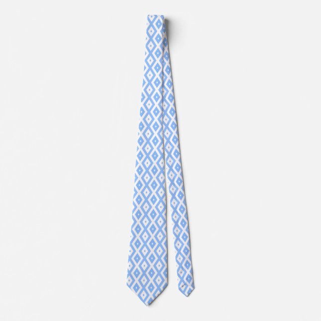 Corbata Patrón de diamantes azul y blanco (Anverso)
