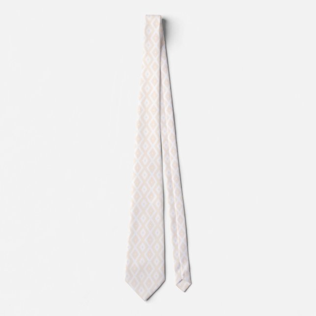 Corbata Patrón de diamantes beige y blanco (Anverso)