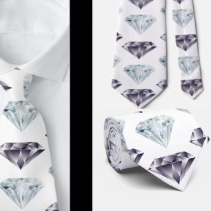 Corbata Patrón de diamantes Bling Bling Lujo Elegante