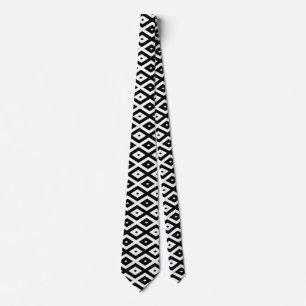 Corbata Patrón de diamantes en blanco y negro