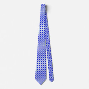 Corbata Patrón de diamantes geométricos modernos en azul y