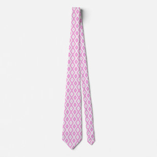 Corbata Patrón de diamantes rosa y blanco