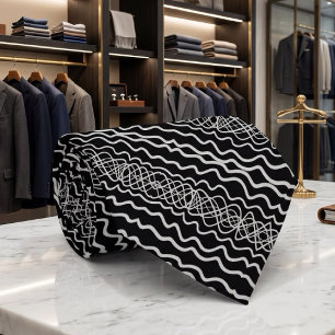 Corbata Patrón de dibujo de línea curva y retorcida gris s