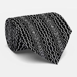 Corbata Patrón de dibujo de línea curva y retorcida gris s