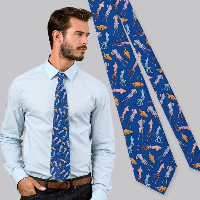 Corbata Patrón de dibujos animados de calamares (Subido por el creador)