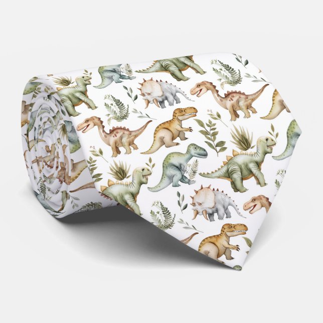 Corbata Patrón de dinosaurio con azulejos Cool (Enrollado)