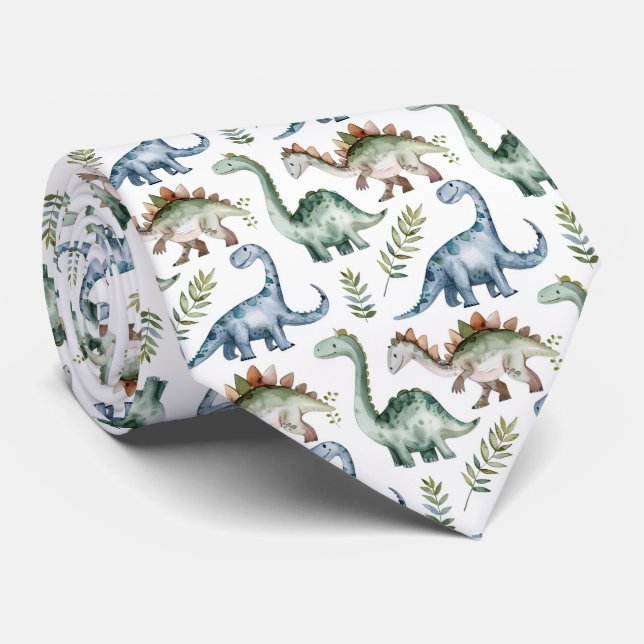 Corbata Patrón de dinosaurio con azulejos geniales (Enrollado)