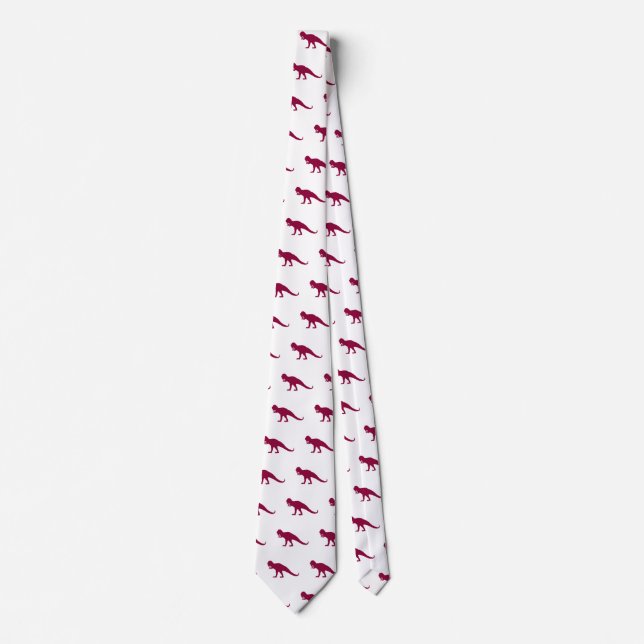 Corbata Patrón de dinosaurio marrón (Anverso)