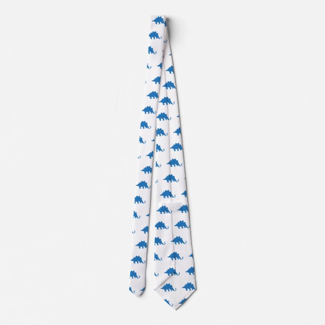 Corbata Patrón de dinosaurios azules (Reverso)