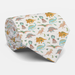 Corbata Patrón de dinosaurios boho dibujado a mano para ni
