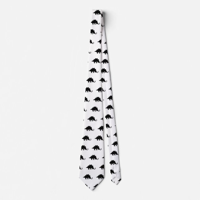 Corbata Patrón de dinosaurios negros (Anverso)