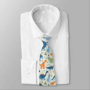Corbata Patrón de dinosaurios personalizados coloridos