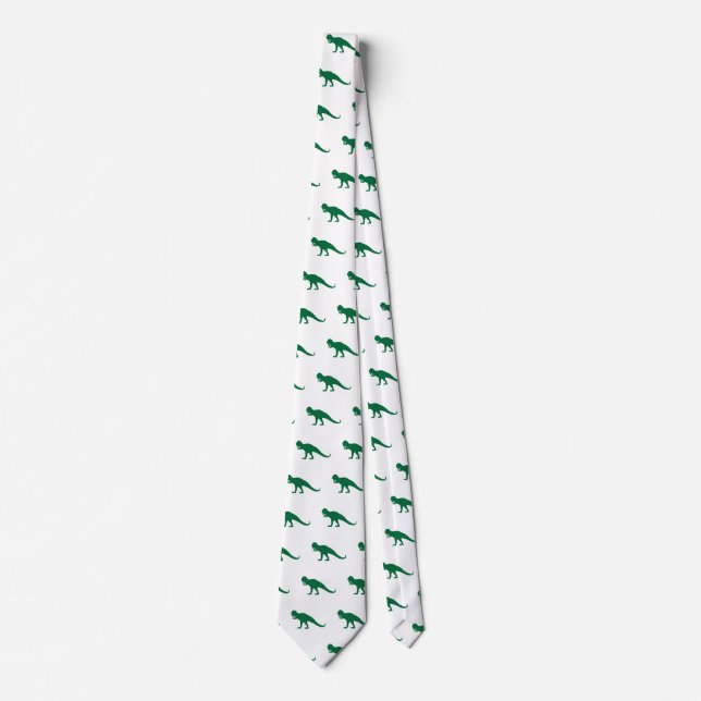 Corbata Patrón de dinosaurios verdes (Anverso)