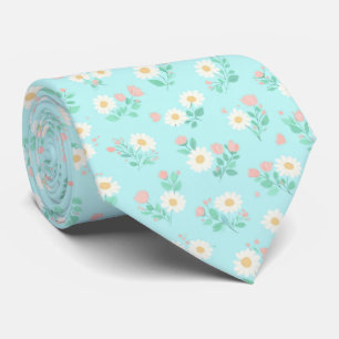 Corbata Patrón de dispersión de margaritas pastel