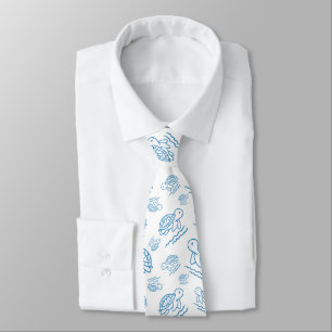 Corbata Patrón de Doodle Náutico de Tortuga Marina Adorabl