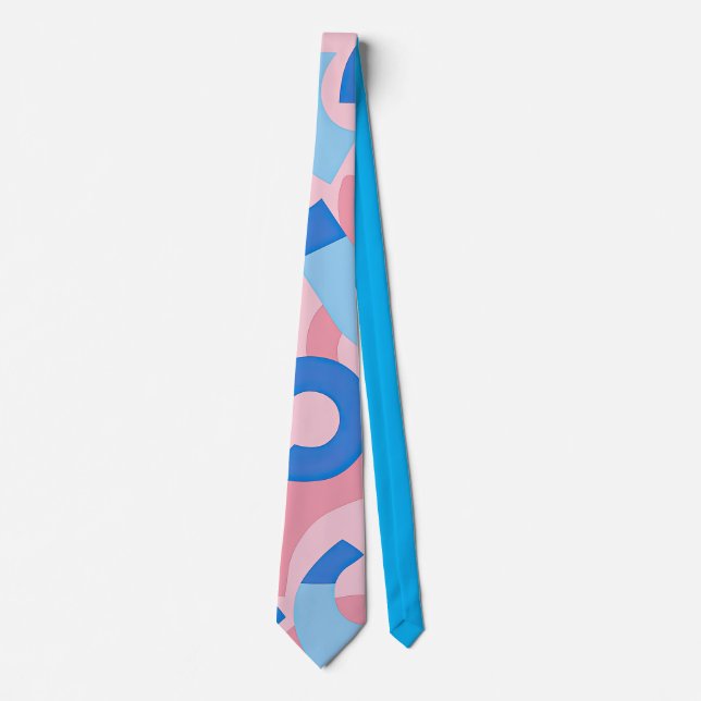 Corbata Patrón de Doodle rosa y azul (Anverso)