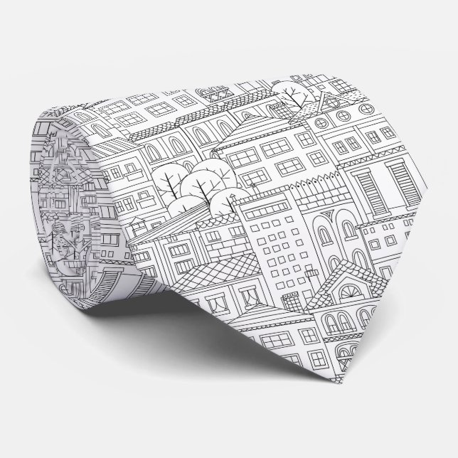 Corbata Patrón de Doodle Town (Enrollado)
