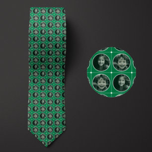 Corbata Patrón de dos fotografías de la ronda verde