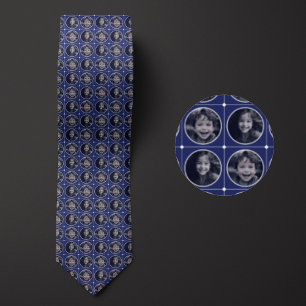 Corbata Patrón de dos fotos de la ronda azul