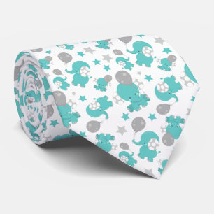 Corbata Patrón De Elefantes Azules, Elefantes Cutetos, Est